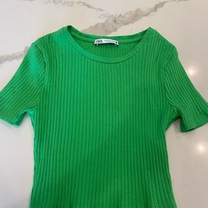 Zara green short sleeve shirt size small